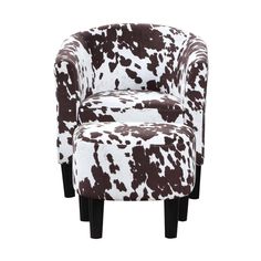 a brown and white chair with a footstool in front of a white background