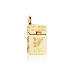 French Cigarette Charm | Gold Vermeil Solid Gold Charms, Paris Summer, The Eiffel Tower, Parisian Chic, Gifts Cards, Dream Jewelry, Jewelry Inspo, Gold Charm, Jet Set