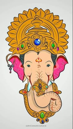 the head of an elephant is decorated with jewels