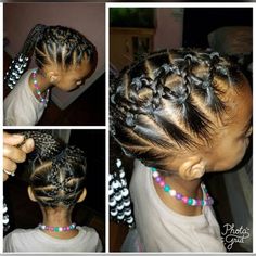 Natural Hair Videos Tutorials, Natural Hair Videos, Braids And Beads, Kid Hair Styles, Kids Hairstyle, Kids Hair Styles, Lil Girl Hairstyles, Kid Braid Styles, Kid Hairstyles