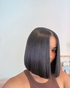 100 Human Hair Wigs, Straight Bob, Silk Press, Bob Wig, Bob Cut, Black Girls Hairstyles, Natural Hairstyles, Protective Styles