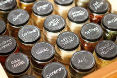 a drawer filled with lots of different types of spices