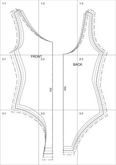 the front and back view of a sewing pattern