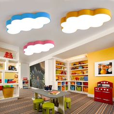 the children's playroom is clean and organized