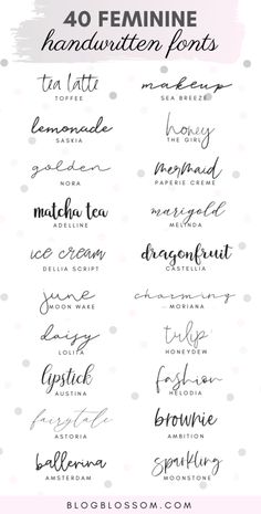 the 40 feminine handwritten font styles