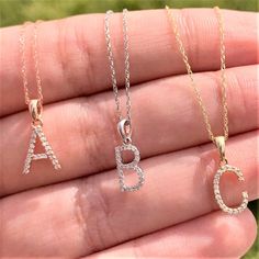 Treat yourself to a glitzy 14kt Gold 0.07 CTW Diamond Initial A-Z Pendant Necklace — it'll go with everything from A to Z! Letter Necklace Initials, Diamond Initial Necklace, Engagement Rings Platinum, Necklace Craft, Yellow Gold Engagement, Yellow Gold Engagement Rings, White Gold Engagement Rings, Fine Jewelry Designers, Initial Pendant