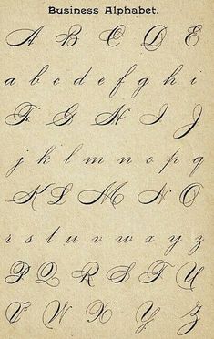 an old fashioned handwritten alphabet with cursive letters and numbers on the bottom