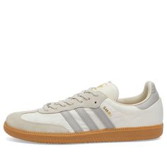 Adidas Samba OG Off White, Grey Two & Alumina | END. Adidas Samba Og, Prada Eyewear, Latest Sneakers, Clarks Originals, Adidas Gazelle, Black Friday Shopping, Slipper Shoes, Adidas Samba, Nike Zoom