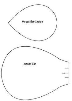 the mouse ear pattern is cut out and ready to be sewn into its ears