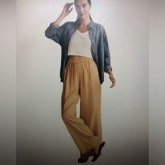 Nwt Madewell The Carly Desert Dune Wide Leg Pants. Small. Front & Back Pockets, Elastic Waist. Waist 28”, Length 38”, Inseam 27”. Madewell Whisper Cotton V-neck, Madewell, Wide Leg Pants, Elastic Waist, Pant Jumpsuit, Wide Leg, Pants For Women, Pants, Women Shopping