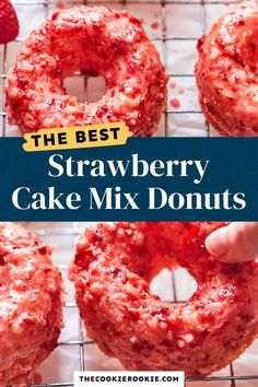 the best strawberry cake mix donuts