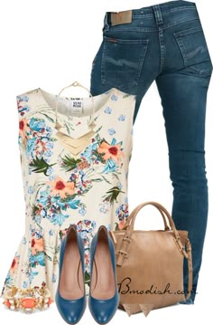 20 Cute Outfit Combinations With Floral Top - Be Modish Tank Top Outfits, Outfit Combinations, Complete Outfits, Cute Outfit, Floral Top, Spring Summer Fashion, Spring Outfits, Casual Style