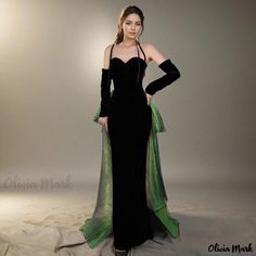 Olivia Mark - Design-Centric Evening Dress for Hosts in Formal Events and Artistic Auditions Dark Green Gown, Evening Gala, Butterfly Print Dress, White Evening Dress, Professional Event, Green Gown, Designer Evening Dresses, Evening Gowns Elegant, Black Tie Event