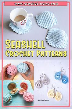 crochet patterns for sea shell earrings and rings