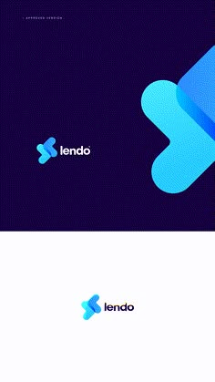 the logo for lendo is shown in blue and purple colors, with an abstract shape