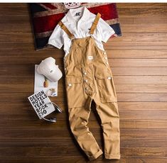 Wiaofellas Fashion Men Jumpsuit Bib Pants Solid Joggers Pockets Street Cargo Overalls, Suit Fashion Men's, Harajuku Jacket, Men Jumpsuit, Polo Suits, Wedding Party Shirts, Rompers Online, Street Sweatshirt, Shirt Casual Style