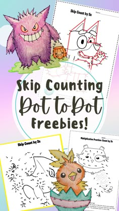 two coloring pages with the words skip counting and pot - to - pot freebies