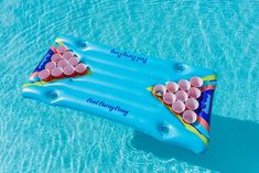 an inflatable pool float floating on the water