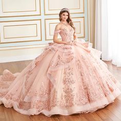 PR30171 Ruby/Gold 16 Fall 2024 Princesa By Ariana Vara, Blush Pink Quinceanera Dresses, Quinceanera Dresses Damas, Quincenera Dresses, Quinceanera Themes Dresses, Damas Dresses, Fantasy Clothes, Quinceanera Dresses Pink, Dazzling Dress