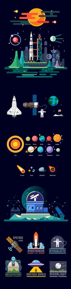 an image of the different types of space shuttles in this graphic art workbook