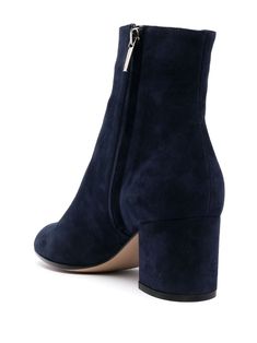 Find GIANVITO ROSSI Margaux 65mm Suede Boots on Editorialist. navy blue calf leather/calf suede branded leather insole round toe side zip fastening 65mm mid heel ankle-length Navy Heels, Blue Suede Heels, Heel Boots, Mid Heel, Blue Suede, Suede Heels, Suede Boots, Gianvito Rossi, Ankle Length