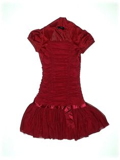 Iz Byer Dress Size: 14 Red Skirts & Dresses - used. 100% POLYESTER, DropWaist, Ruffles, Short, Short Sleeve | Iz Byer Dress - DropWaist: Red Skirts & Dresses - Used - Size 14 Red Skirts, Drop Waist, Big Kids, Dream Closet, Red Dress, Dress Skirt, Ruffles, Handbags