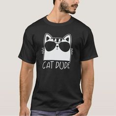 Casual Ring-spun Cotton T-shirt With Graphic Design, Casual Black Ring-spun Cotton T-shirt, Funny Black T-shirt With Graphic Design, Black Relaxed Fit Funny T-shirt, Black Ring-spun Cotton T-shirt For Summer, Creative Clothes, Fun Cute, Crazy Cat, Dog Owner