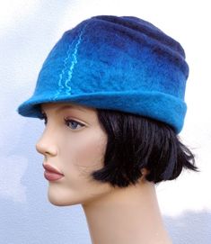 Until the 27th of November: Cyber Monday with 15% discount on this item ! Code XMAS15. Enjoy!Retro hat blue felt cloche, 1920s inspired hat, art deco fashion, vintage inspired, 20s accessory, winter hat, merino wool. This woman felt cloche hat is made of 100% merino wool, with some silk fibers on Handmade Felt Hats, Felted Hats, Retro Hat, Felted Hat, Hat Art, How To Make Decorations, Deco Fashion, Retro Hats, Felt Hats