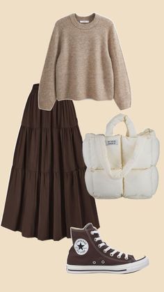 Modest Outfits With Skirts, Sweater Outfits Hijab, Modest Skirt Outfits, Casual Modest Outfits, Aesthetic Modest Outfits, Stylish Modest Outfits, Sweater With Skirt