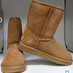 Ugg Classic Short Ii Chestnut Suede Sheepskin Waterproof Women's Boots Us 6 New Short Ugg Like Boots, Ugg Leather Boots For Women, Ugg Bootd, Short Tan Ugg Boots, Ugg® Neumel Women's Suede Lace-up Chukka Boots, School Wishlist, Chestnut Uggs, Bailey Bow Uggs, Ugg Classic Short