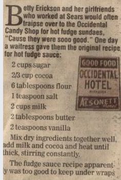 an old newspaper article with instructions on how to use coconut milk for hot chocolates