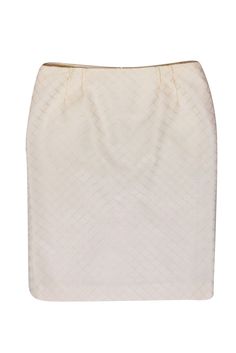 Current Boutique-Valentino - Ivory w/ Cream Diamond Pattern Pencil Skirt Sz 12 Elegant White Fitted Skirt, Fitted White Skirt For Formal Occasions, Elegant Beige Workwear Skirt, Elegant Cream Lined Skirt, Elegant Cream Skirt, Elegant Beige Skirt For Workwear, Elegant Beige Skirt For Work, Chic White Pencil Skirt For Formal Occasions, Elegant Cream Skirt For Party