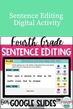 the science editing activity for fourth grade students to use with google slides and other activities