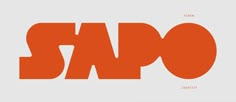 an orange and white typeface with the word sapo in it's center