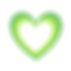 a green heart shaped object is shown on a white background with the light reflecting off it's side