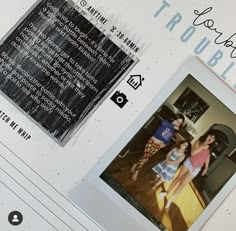 an altered photograph of two girls standing next to each other on a piece of paper