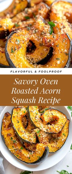 Image for Savory Oven Roasted Acorn Squash Recipe Roast Acorn Squash Oven, Acorn Squash Recipe, Roasted Acorn Squash, Acorn Squash Recipes, Squash Recipe, Butternut Squash Recipes, Fall Cooking, Holiday Dinners, Acorn Squash