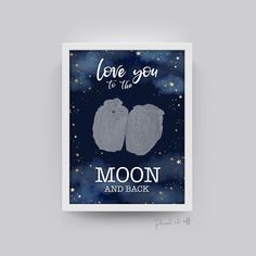 a card with the words i love you to the moon and back