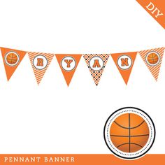 Basketball party  Personalized DIY printable banner by chickabug, $15.00 Basketball Theme Party, Sports Classroom, Basketball Theme, Mixed Patterns, All Letters, Sport Banner, Happy Birthday Name