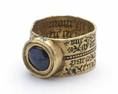 pinchofnutmeg: gold love-ring with sapphire setting, 15th century The inscription on the outside of this ring reads une fame nominative a fa... Ancient Jewels, Ancient Jewellery, Historical Jewellery, Medieval Jewelry, Ancient Jewelry, 15th Century, British Museum, Love Ring, Antique Jewellery