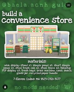 an advertisement for a convenience store with the words, build a convenience store materials