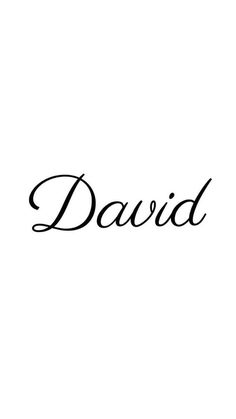 the word david written in black ink on a white background