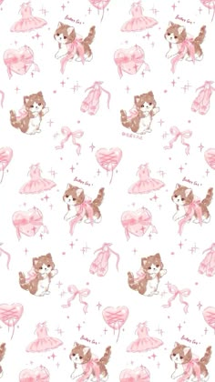 a white background with pink teddy bears and stars