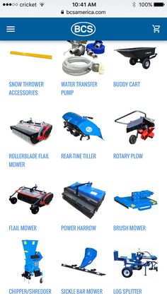 an image of different types of machinery on the appliance page, with text below it