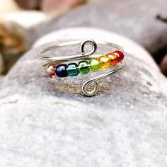 TOOPTY To My Daughter -S925 Drive Away Your Anxiety Beads Fidget, Anxiety for Daughter, with Beads Fidget Gift to Women and Girls - Walmart.com Daughter Ring, Bohemian Rainbow, Boho Mode, Rainbow Rings, Online Buying, Rainbow Beads, Beaded Wraps, 7 Chakras