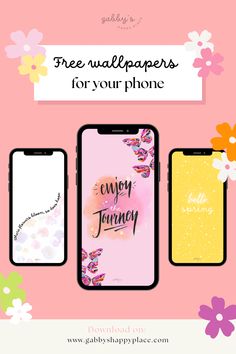 Welcome spring with our Spring Colorful Phone Wallpapers! Picture sunshine yellow, butterfly pink, and watercolor flowers, each adorned with cute quotes for a daily dose of joy. Let's make your screen bloom! Spring Phone Wallpapers