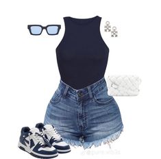 Summer Swag Outfits Women, Baddie Polyvore Outfits, Baddie Outfits Night Out Summer, Day Time Outfits Summer, Simple Outfit Black Women, Summer Outfit With Shorts, Her Plug Closet, Summer Baddie Outfits Instagram, Cute Simple Outfits Summer