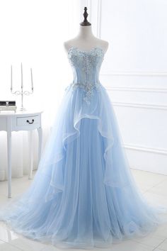 Key Features:
Brand Name: Bridelily
Dress Fabric: Tulle/Lace
Neckline: Sweetheart Neck
Dresses Length:?Floor Length
Sleeve Length(cm):?Sleeveless
Item Type: Prom Dresses
Dress Color: Picture Color
Any questions about the item, feel free to Contact Us Court Train Prom Dress, Light Blue Wedding Dress, Sky Blue Prom Dress, Blue Wedding Dress, Baju Kahwin, Dresses Tulle, Light Blue Wedding, Sweetheart Prom Dress, Blue Evening Dresses