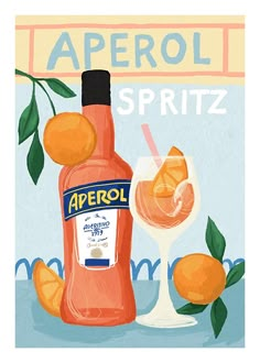 an image of a bottle of aperol spritz next to some oranges