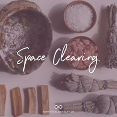 the words space cleaning are surrounded by different types of wood shavings and other items